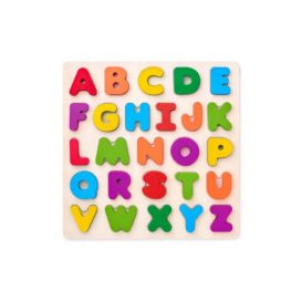 Puzzle alfabet colorat din lemn cu 26 de piese