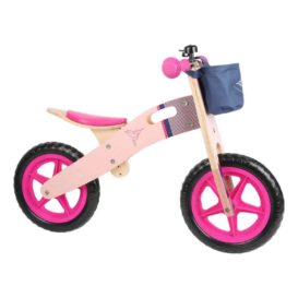 Bicicleta fara pedale din lemn roz