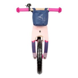 Bicicleta fara pedale din lemn roz e