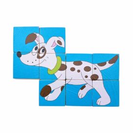Puzzle din cuburi cu animale colorate g