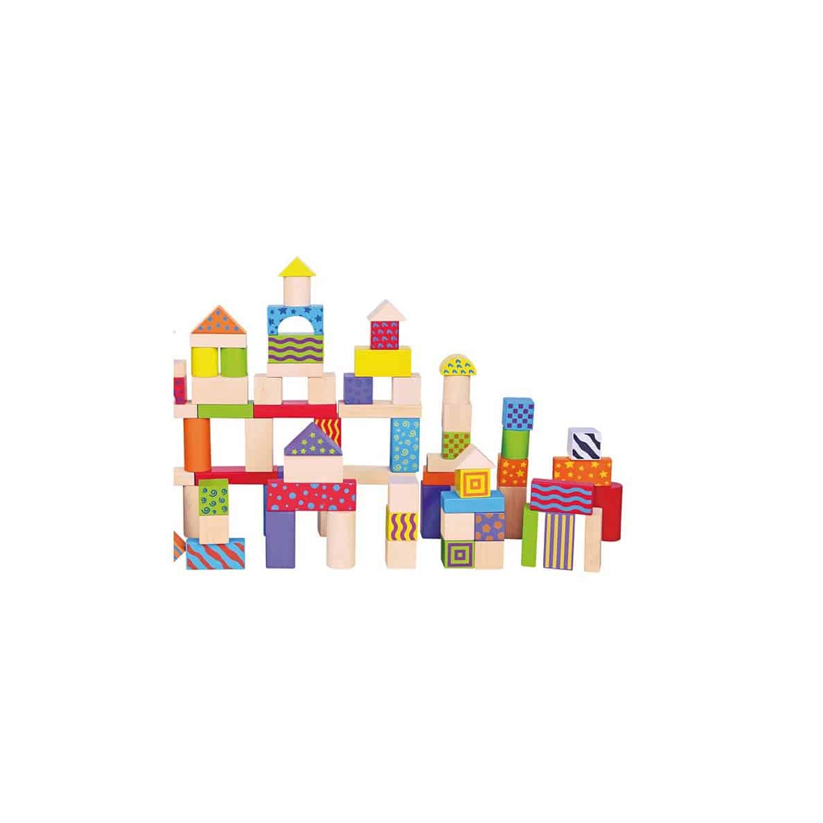 bra Liquefy sequence Set de 100 de cuburi Montessori din lemn colorat, 2 ani plus, Andreu Toys |  Briele.ro