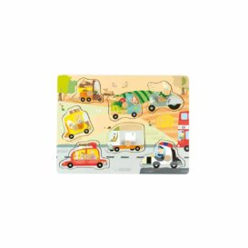 Puzzle cu 7 vehicule din lemn