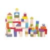 Set de 100 de cuburi Montessori din lemn colorat
