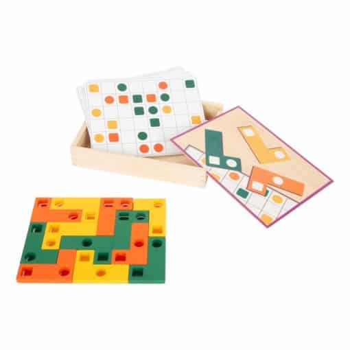 11728 Puzzle educativ Tetris din lemn cu forme geometrice b