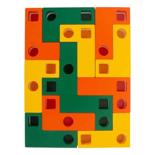 11728 Puzzle educativ Tetris din lemn cu forme geometrice d