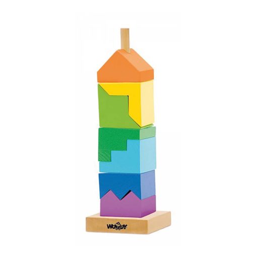 91102 Turnul de stivuire colorat cu forme neregulate b
