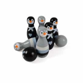 2972 Joc de bowling cu pinguini din lemn b