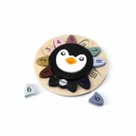 3131 Puzzle pinguin cu numere din lemn b
