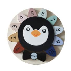 3131 Puzzle pinguin cu numere din lemn e