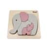Puzzle elefant roz din lemn b
