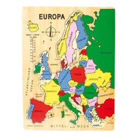 Puzzle din lemn cu Harta Europei colorata