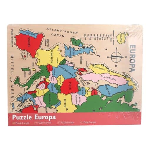 Puzzle din lemn cu Harta Europei colorata b