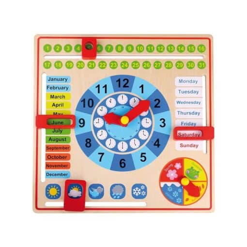 Joc educativ calendar si ceas multicolor