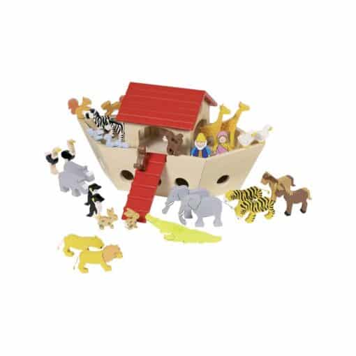 Arca lui Noe cu animale din lemn