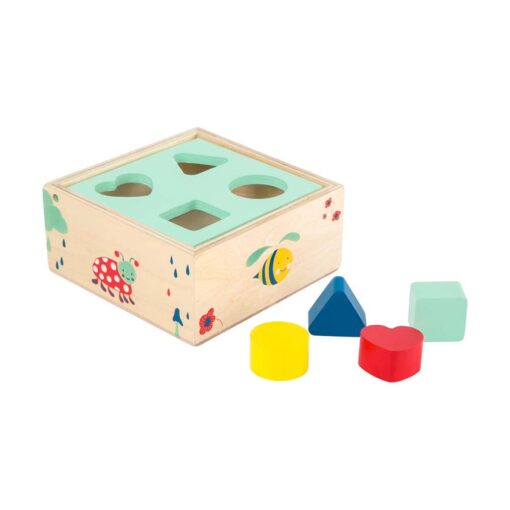 Cub din lemn cu patru forme colorate