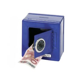14020 Pusculita de bani albastra in forma de seif cu cifru b