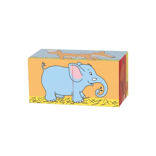 57725 Mini puzzle din cuburi de lemn cu animale c